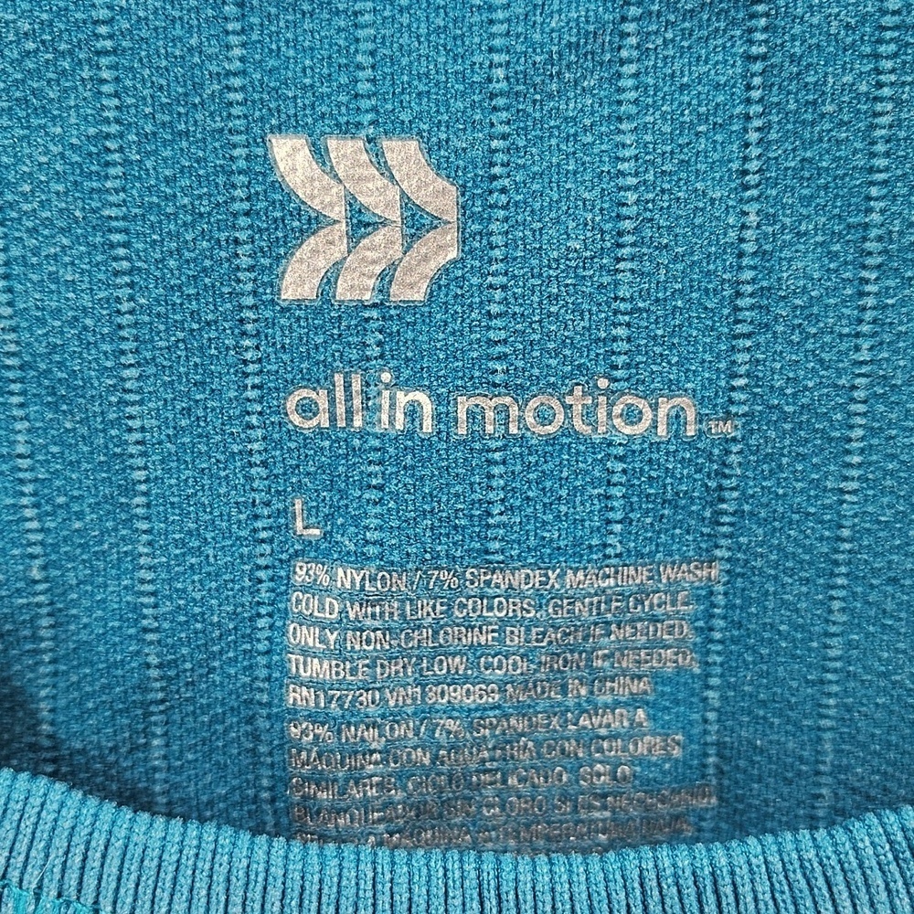All In Motion Athletic Halter Top Size Large Greenish Blue Sleeveless Stretch - Picture 2 of 3